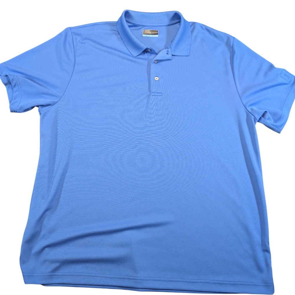 PGA Tour Mens Airflux Mesh Short Sleeve Light Blue Polo Shirt Size XXL